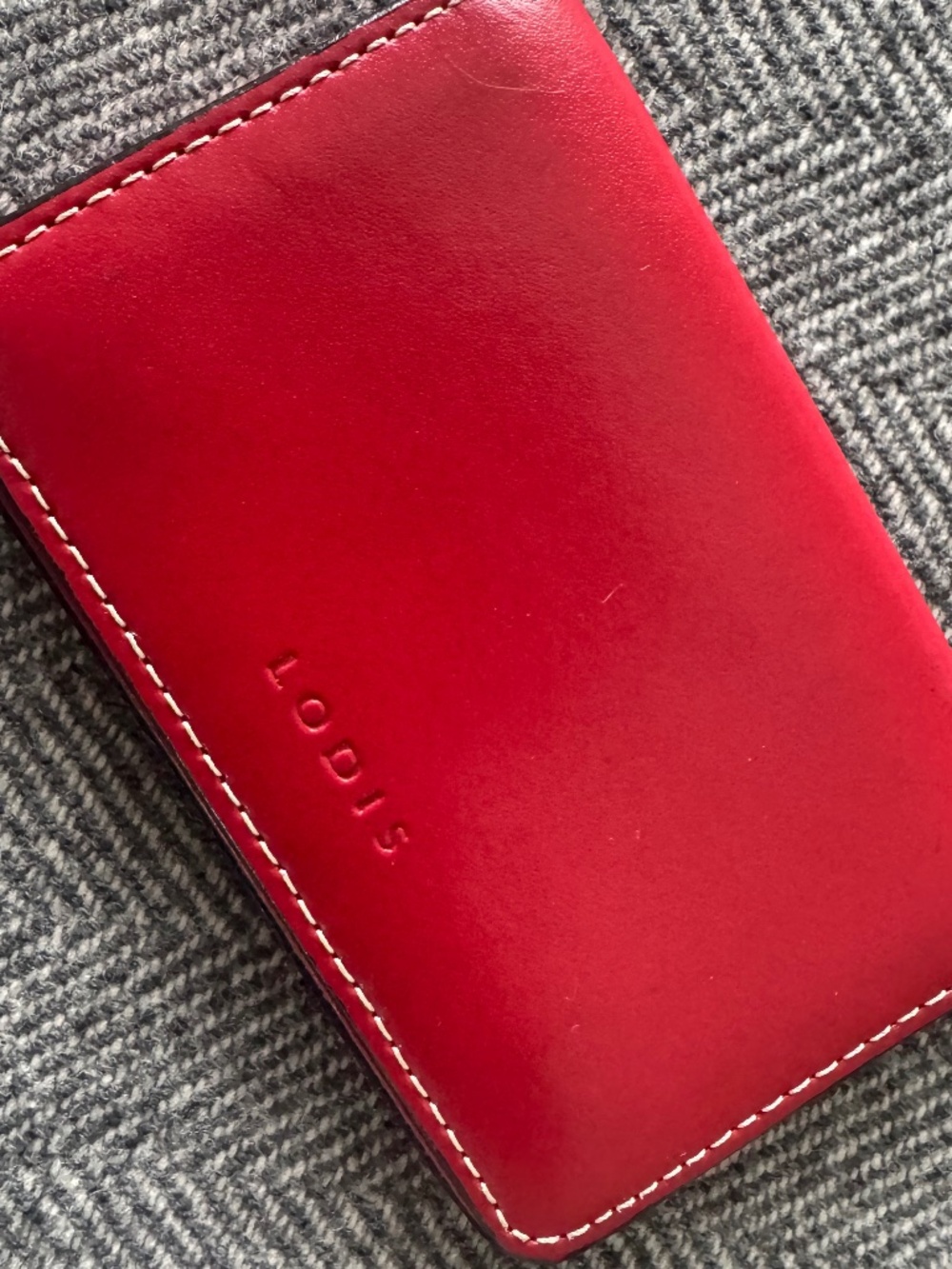 LODIS, RED LEATHER, AUDREY SLIM CARD CASE